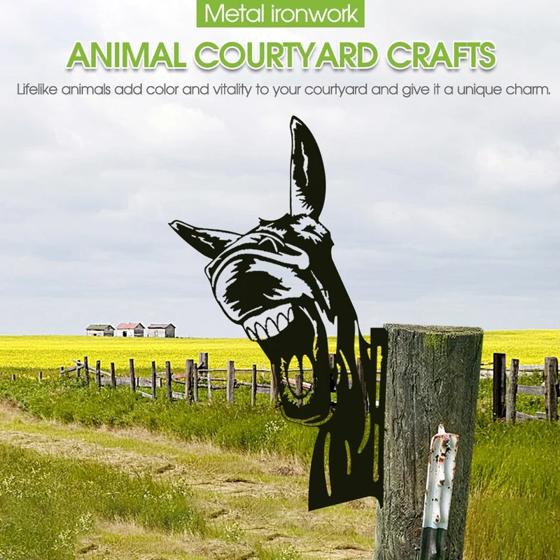 Ferme Animal Silhouette Décor Cour Jardin Décoration En Plein Air Animal Scout Piquets En Métal Art Statue Décoratif Jardin Ornements