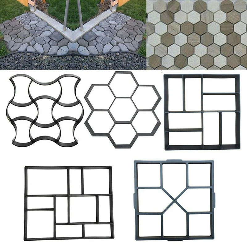 Bricolage chemin fabricant ciment moule outils de jardinage pavé béton moules pierre réutilisable