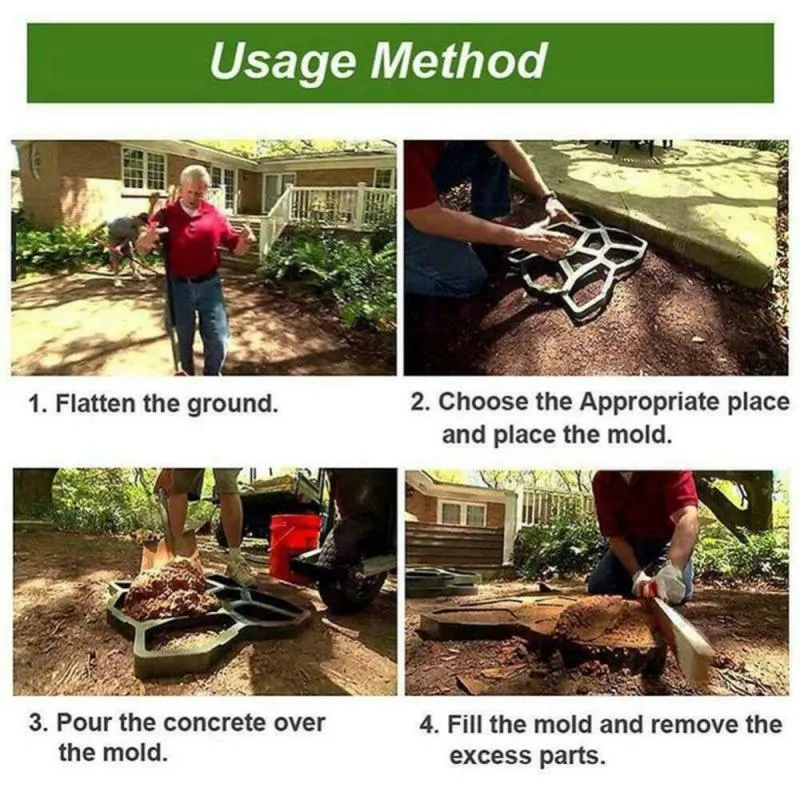 Bricolage chemin fabricant ciment moule outils de jardinage pavé béton moules pierre réutilisable