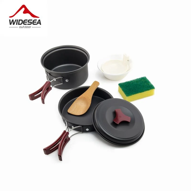 Widesea 1-2 personnes camping vaisselle en plein air batterie de cuisine pique-nique ensemble voyage