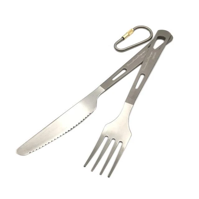Boundless Voyage Titanium Camping Couverts Cuillère Fourchette Couteau Spork Baguettes