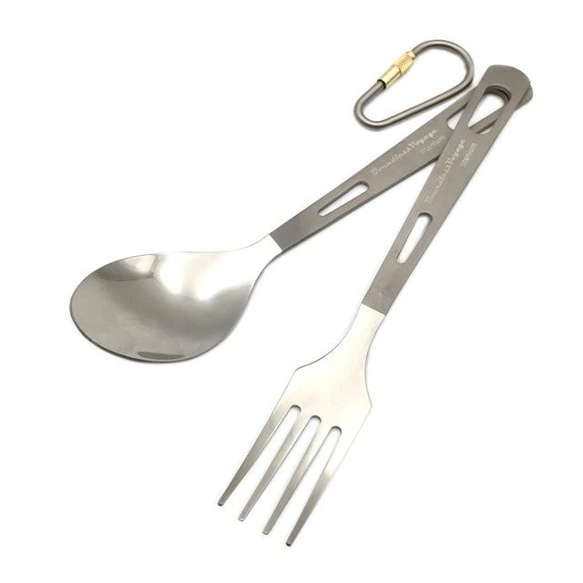 Boundless Voyage Titanium Camping Couverts Cuillère Fourchette Couteau Spork Baguettes