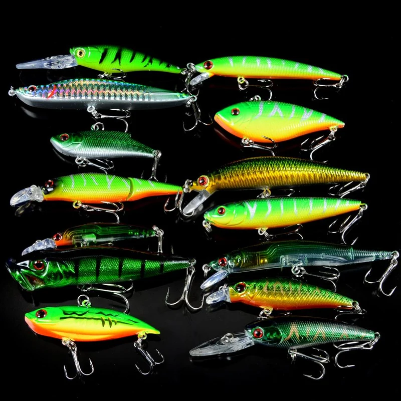 Ensemble Mixte 14 pcs/Lot Leurre De Pêche De Bonne Qualité 14 Modèles Crankbait Bait