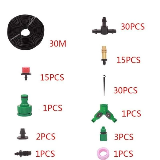 5M / 25M / 30M Garden Système d'irrigation par égouttement automatique Ensemble d'irrigation de jardin Kit d'arrosage réglable pour arrosage Ensemble d'irrigation pour arrosage