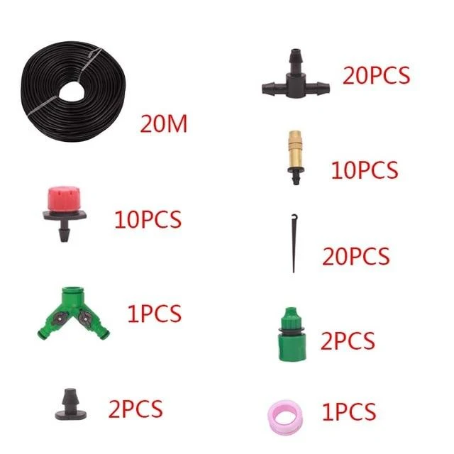 5M / 25M / 30M Garden Système d'irrigation par égouttement automatique Ensemble d'irrigation de jardin Kit d'arrosage réglable pour arrosage Ensemble d'irrigation pour arrosage