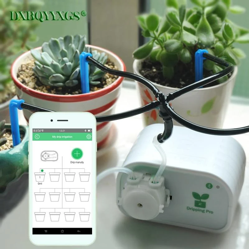 Commande pour téléphone portable Arroseur automatique de jardin intelligent Installation de plantes succulentes Outil d'irrigation goutte à goutte Système de minuterie de pompe à eau