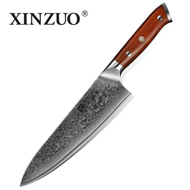 XINZUO 8.5 pouces Couteaux de chef High Carbon VG10 Japonais 67 couches Damas