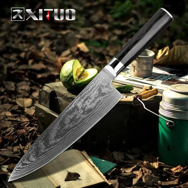 XITUO Damas Couteaux Couteau de chef Couteau de cuisine japonais Damas VG10 67