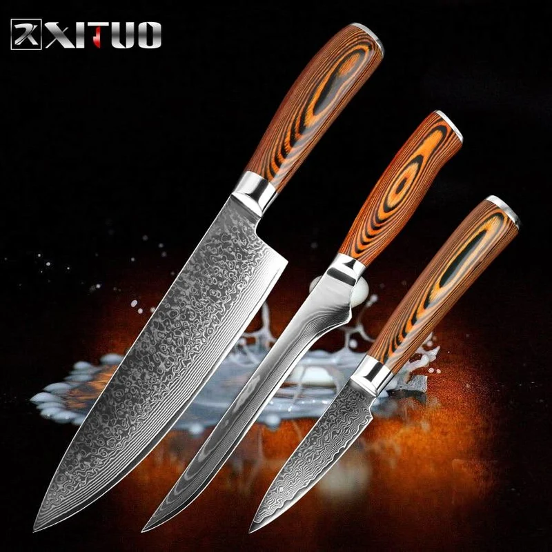 XITUO 5.5 "pouces damas couteaux à désosser utilitaire japonais vg10 acier damas