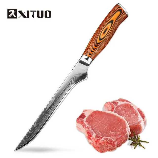 XITUO 5.5 "pouces damas couteaux à désosser utilitaire japonais vg10 acier damas