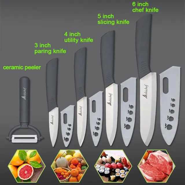Couteaux de cuisine Couteaux en céramique cuisiner 3 "Éplucher 4" Utilitaire 5 "Trancher 6" Couteau de chef Outils de cuisine Lame Couteaux à légumes