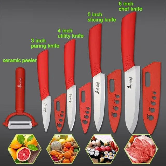 Couteaux de cuisine Couteaux en céramique cuisiner 3 "Éplucher 4" Utilitaire 5 "Trancher 6" Couteau de chef Outils de cuisine Lame Couteaux à légumes