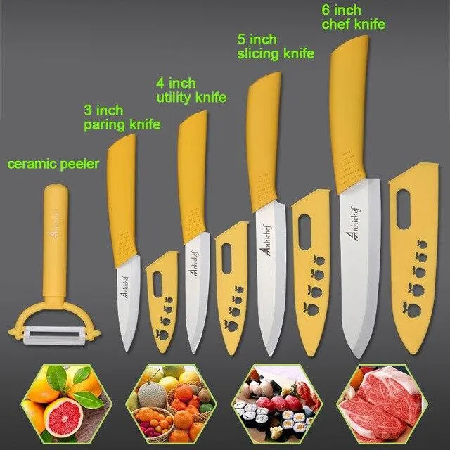 Couteaux de cuisine Couteaux en céramique cuisiner 3 "Éplucher 4" Utilitaire 5 "Trancher 6" Couteau de chef Outils de cuisine Lame Couteaux à légumes