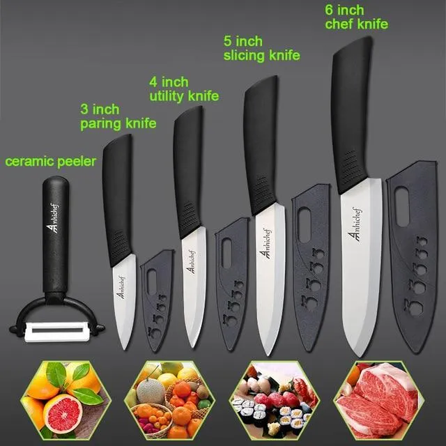 Couteaux de cuisine Couteaux en céramique cuisiner 3 "Éplucher 4" Utilitaire 5 "Trancher 6" Couteau de chef Outils de cuisine Lame Couteaux à légumes
