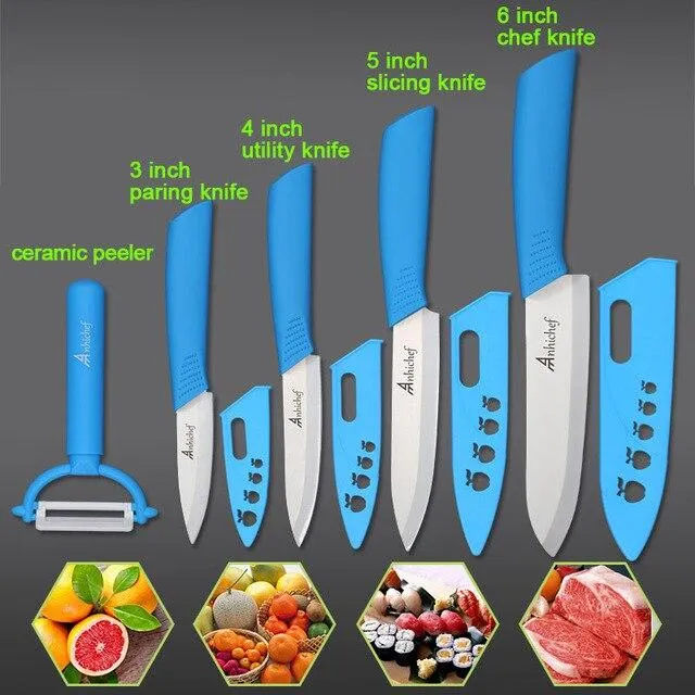Couteaux de cuisine Couteaux en céramique cuisiner 3 "Éplucher 4" Utilitaire 5 "Trancher 6" Couteau de chef Outils de cuisine Lame Couteaux à légumes