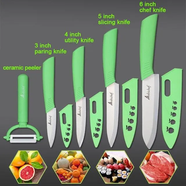Couteaux de cuisine Couteaux en céramique cuisiner 3 "Éplucher 4" Utilitaire 5 "Trancher 6" Couteau de chef Outils de cuisine Lame Couteaux à légumes