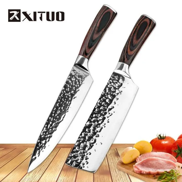 XITUO Couteau de cuisine Chef 8 pouces Couteaux en acier inoxydable Sushi Meat Santoku