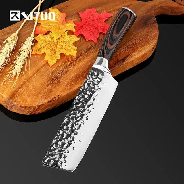 XITUO Couteau de cuisine Chef 8 pouces Couteaux en acier inoxydable Sushi Meat Santoku