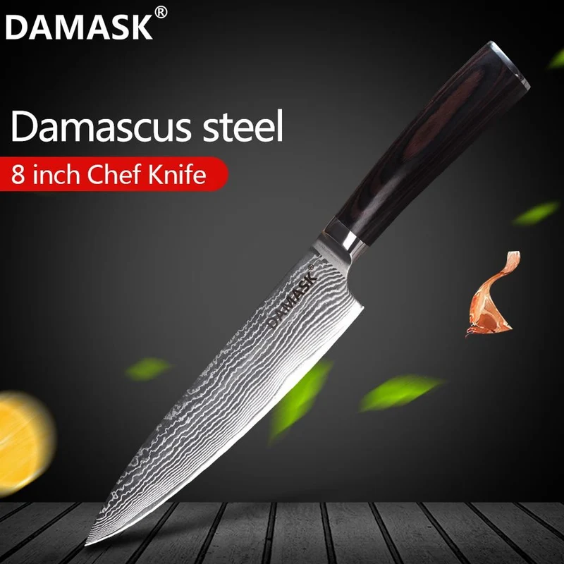 Couteau Damas Damas 73 Layer VG10 Couteau de cuisine japonais en acier Damas