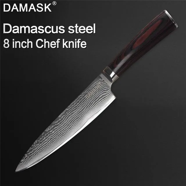 Couteau Damas Damas 73 Layer VG10 Couteau de cuisine japonais en acier Damas