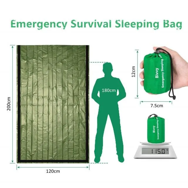 Saco de dormir de émergencia para externales, térmico, resistente al agua,