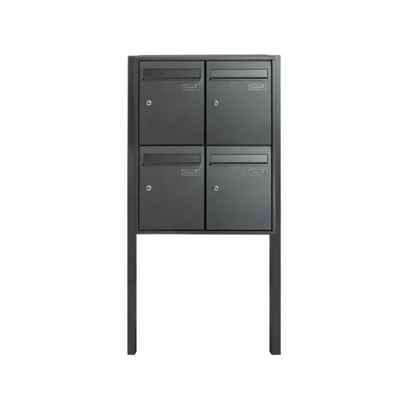 Boîte aux lettres 4 compartiments - anthracite - sur pieds