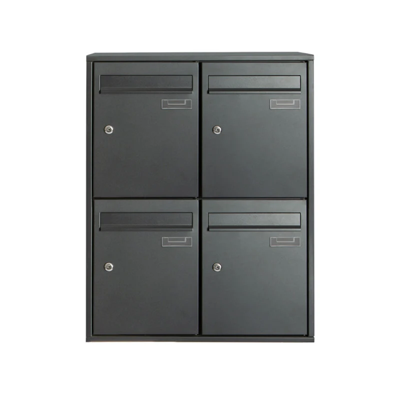 Boîte aux lettres 4 compartiments - anthracite - fixation murale