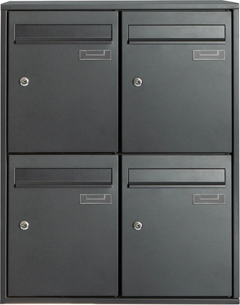 Boîte aux lettres 4 compartiments - anthracite - fixation murale