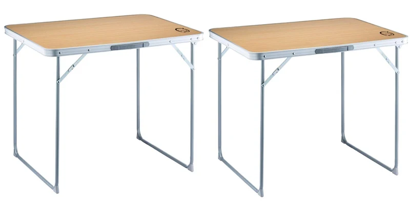 Lot de 2 tables de camping pliables 4 places - 80 x 60 x 70 cm
