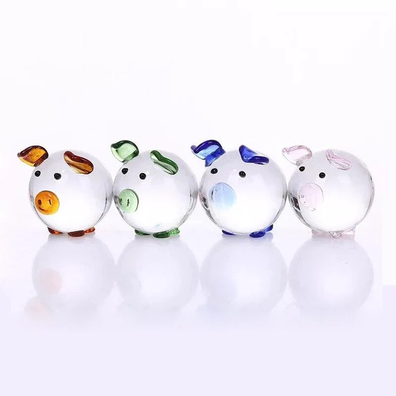 Creative Mini mignon cristal cochon Figurines ornements Couple cochon Miniature bureau artisanat enfant jouet cadeaux décoration de la maison ameublement