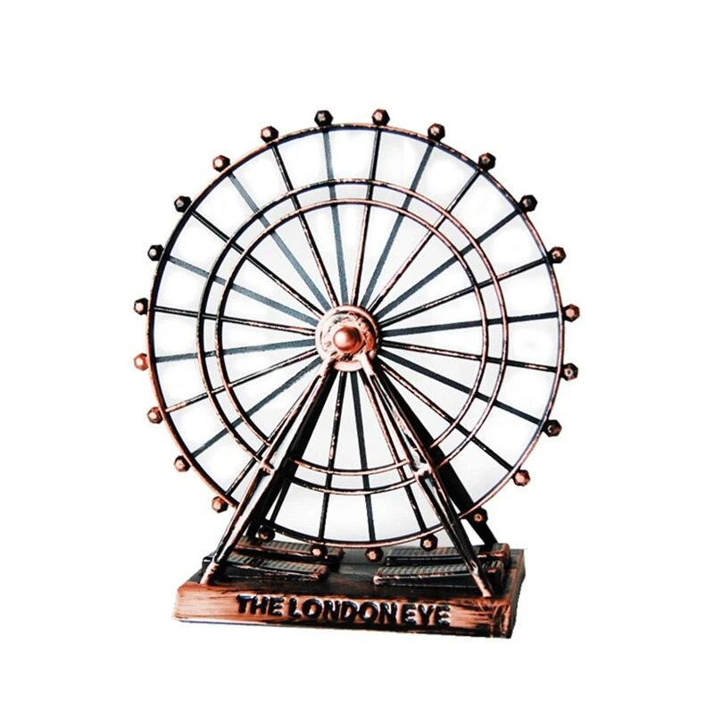 Européenne Creative Métal Grande Roue Ménage Bureau Décoration Miniature Sculpture Métal Artisanat Fer Art Rétro D