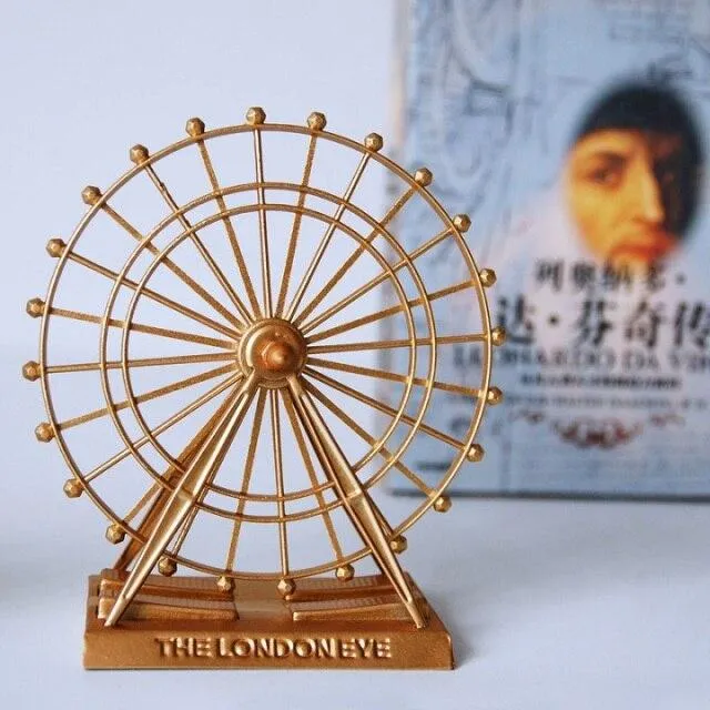 Européenne Creative Métal Grande Roue Ménage Bureau Décoration Miniature Sculpture Métal Artisanat Fer Art Rétro D