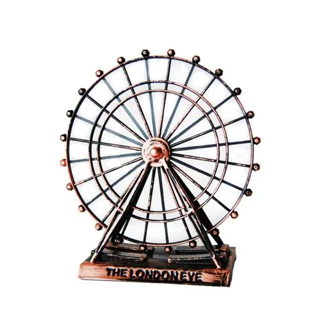 Européenne Creative Métal Grande Roue Ménage Bureau Décoration Miniature Sculpture Métal Artisanat Fer Art Rétro D