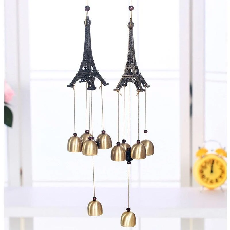 Capteur de rêves nordique carillon éolien cloche de Paris tour en métal aluminium carillon éolien maison tenture murale ornement chambre d'enfants pendentif cadeau