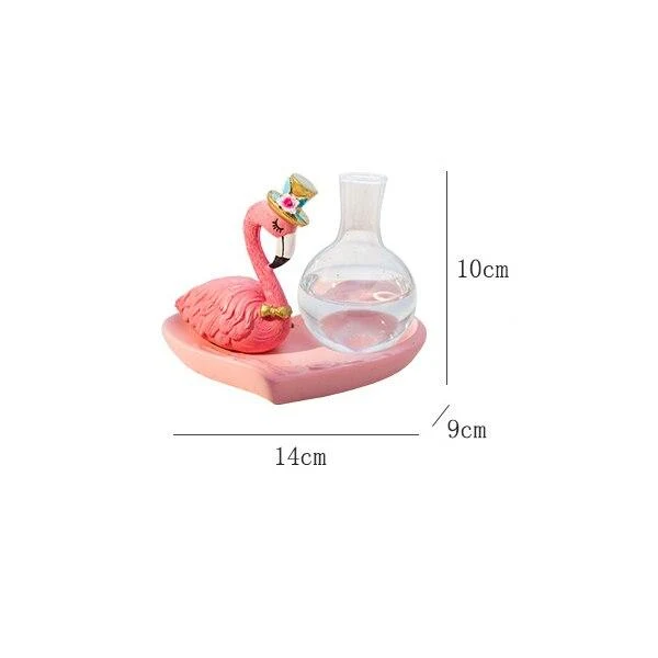 Creative Simple Moderne En Fer Forgé Flamant Doré Vase Hydroponique Ornement Flamingo Lampe Maison Bureau Décor De Bureau Artisanat Cadeau