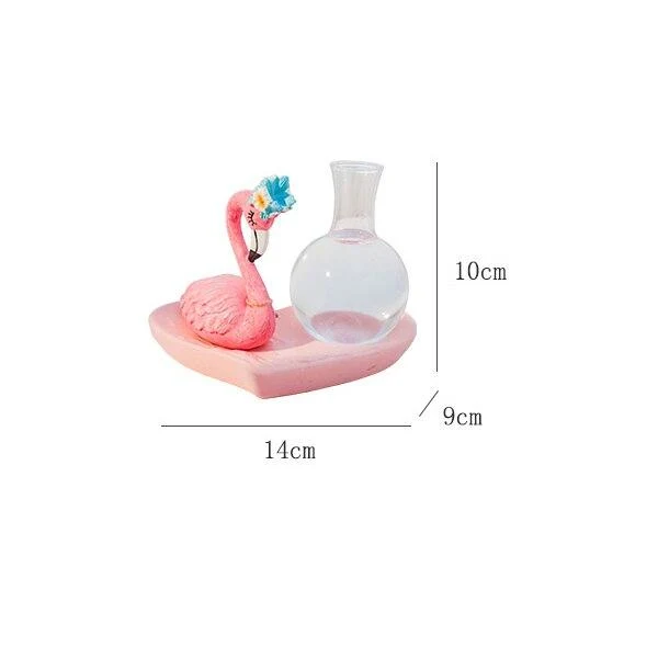Creative Simple Moderne En Fer Forgé Flamant Doré Vase Hydroponique Ornement Flamingo Lampe Maison Bureau Décor De Bureau Artisanat Cadeau