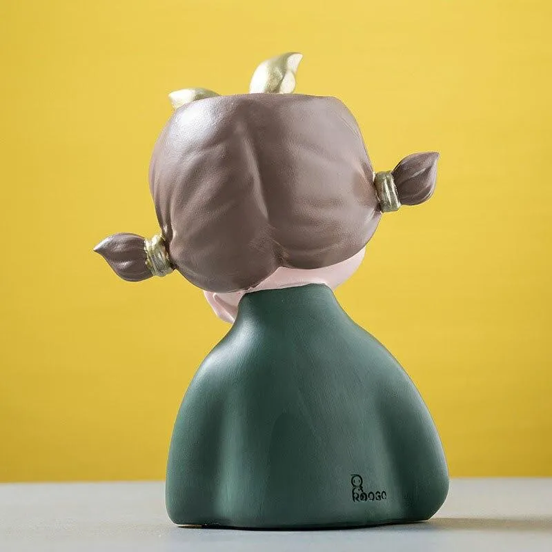 Creative Girl Figurines Articles Divers De Stockage Ornement Arrangement De Fleurs Salon Décoration Ameublement Décor De Chevet Artisanat