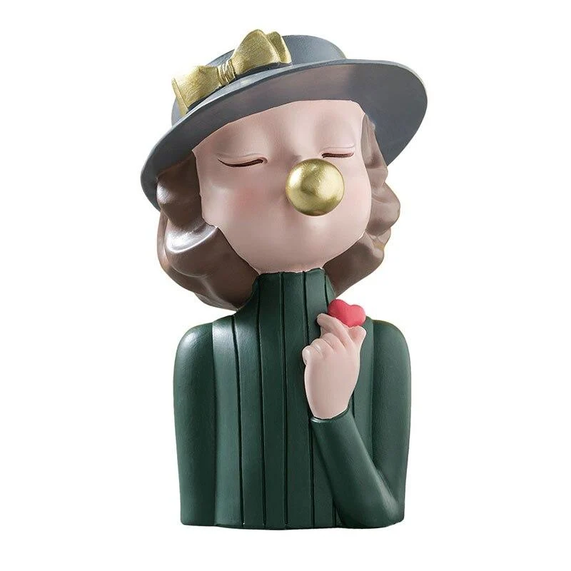 Creative Girl Figurines Articles Divers De Stockage Ornement Arrangement De Fleurs Salon Décoration Ameublement Décor De Chevet Artisanat