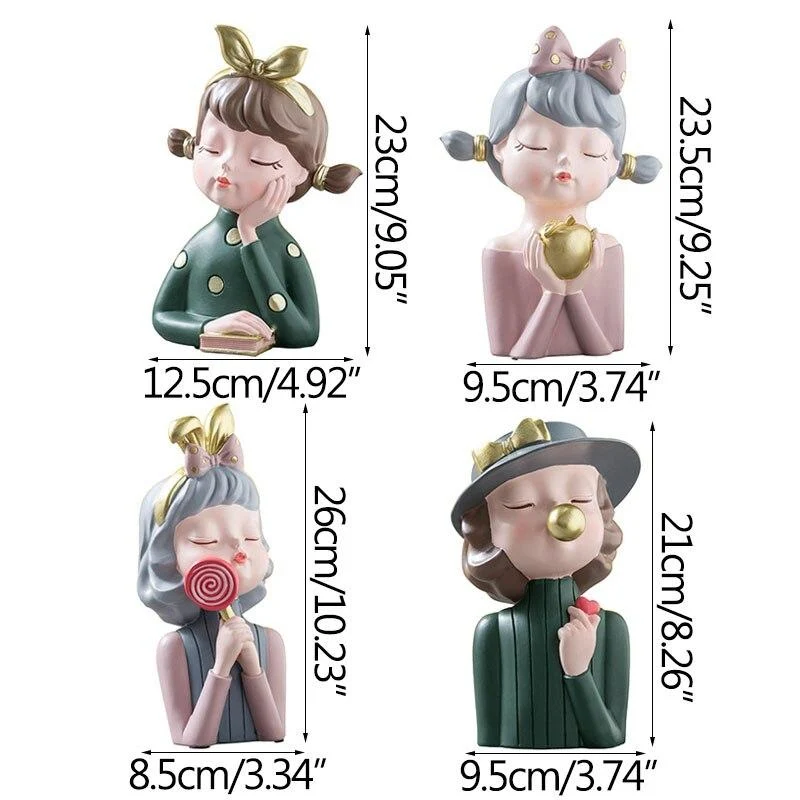 Creative Girl Figurines Articles Divers De Stockage Ornement Arrangement De Fleurs Salon Décoration Ameublement Décor De Chevet Artisanat