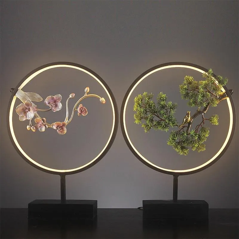 Style chinois accueille pin résine artisanat ornements décoration de la maison accessoires Feng Shui porche ornements photographie accessoires