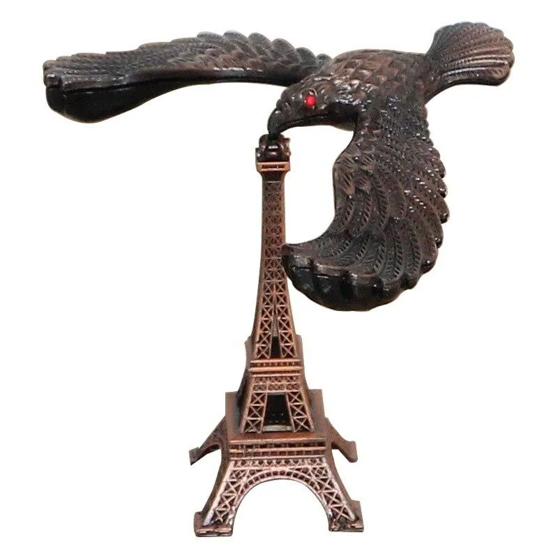 Vintage Metal Paris Serviette Buliding avec Balance Owl Home Desk Décoration Rétro Animal Jouet Memo Cadeaux Accessoires pour Femmes Hommes