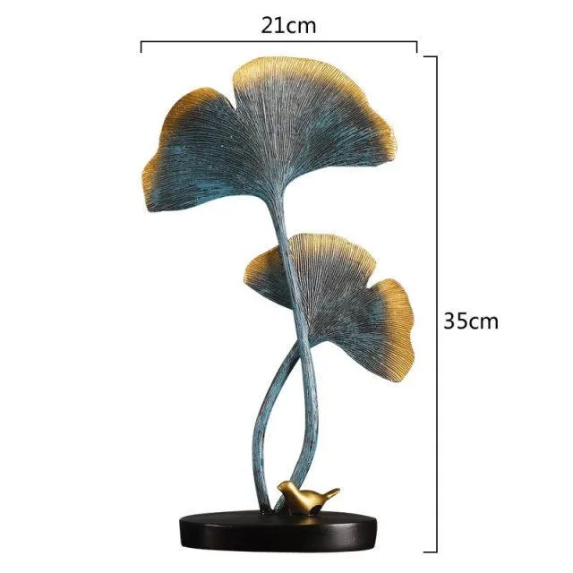 Résine biomimétique feuille de Ginkgo décoration de la maison accessoires porche el décoration ornements accessoires de photographie cadeaux de mariage