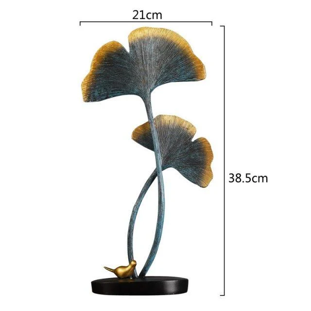Résine biomimétique feuille de Ginkgo décoration de la maison accessoires porche el décoration ornements accessoires de photographie cadeaux de mariage