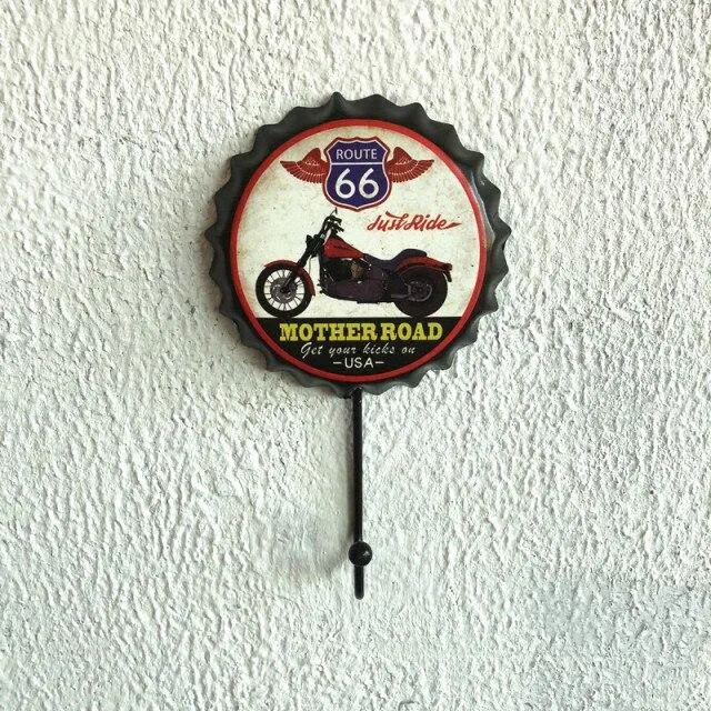 Métal Décoration Bière Cap Crochet Rétro Pendentif Créatif Bière Cap Modélisation Tenture Murale Décor Vêtements Boutique Dressing Manteau Crochet