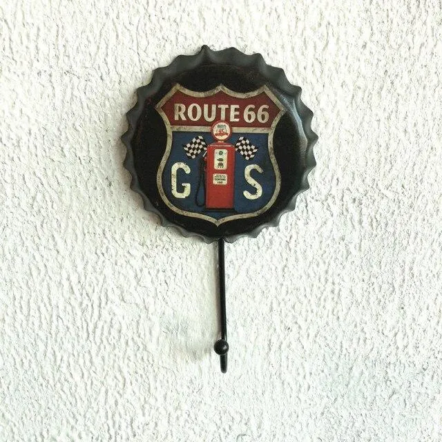 Métal Décoration Bière Cap Crochet Rétro Pendentif Créatif Bière Cap Modélisation Tenture Murale Décor Vêtements Boutique Dressing Manteau Crochet