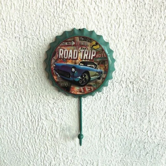 Métal Décoration Bière Cap Crochet Rétro Pendentif Créatif Bière Cap Modélisation Tenture Murale Décor Vêtements Boutique Dressing Manteau Crochet