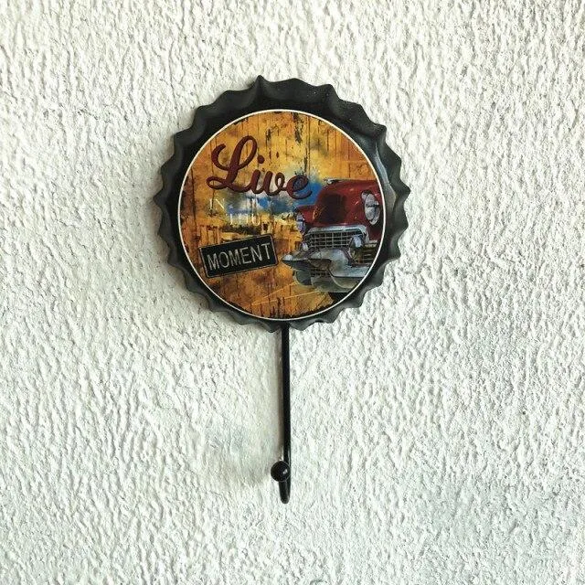 Métal Décoration Bière Cap Crochet Rétro Pendentif Créatif Bière Cap Modélisation Tenture Murale Décor Vêtements Boutique Dressing Manteau Crochet