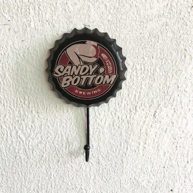 Métal Décoration Bière Cap Crochet Rétro Pendentif Créatif Bière Cap Modélisation Tenture Murale Décor Vêtements Boutique Dressing Manteau Crochet