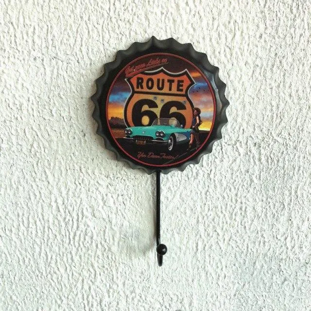 Métal Décoration Bière Cap Crochet Rétro Pendentif Créatif Bière Cap Modélisation Tenture Murale Décor Vêtements Boutique Dressing Manteau Crochet
