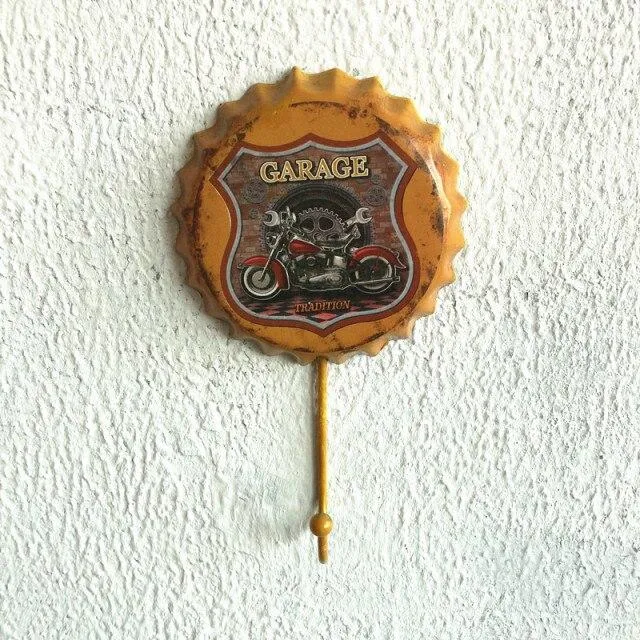 Métal Décoration Bière Cap Crochet Rétro Pendentif Créatif Bière Cap Modélisation Tenture Murale Décor Vêtements Boutique Dressing Manteau Crochet